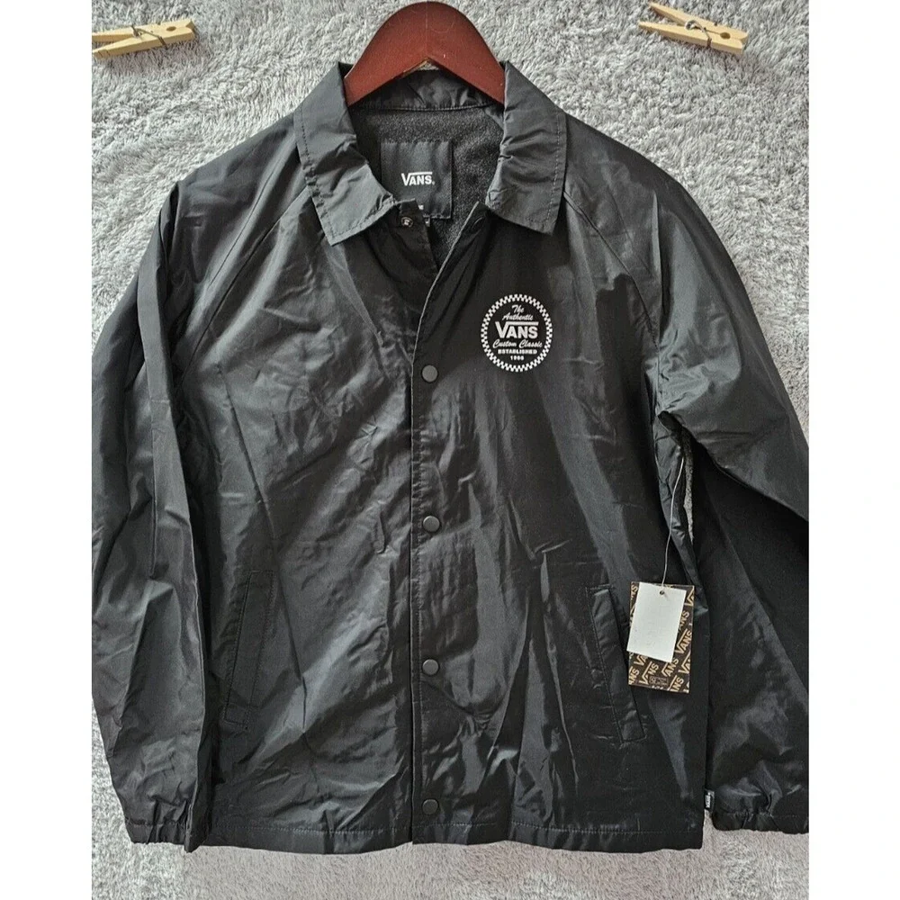 NEW‎ Vans Jacket Boy's Large 14 16 Torrey Black Windbreaker Skateboard Jacket